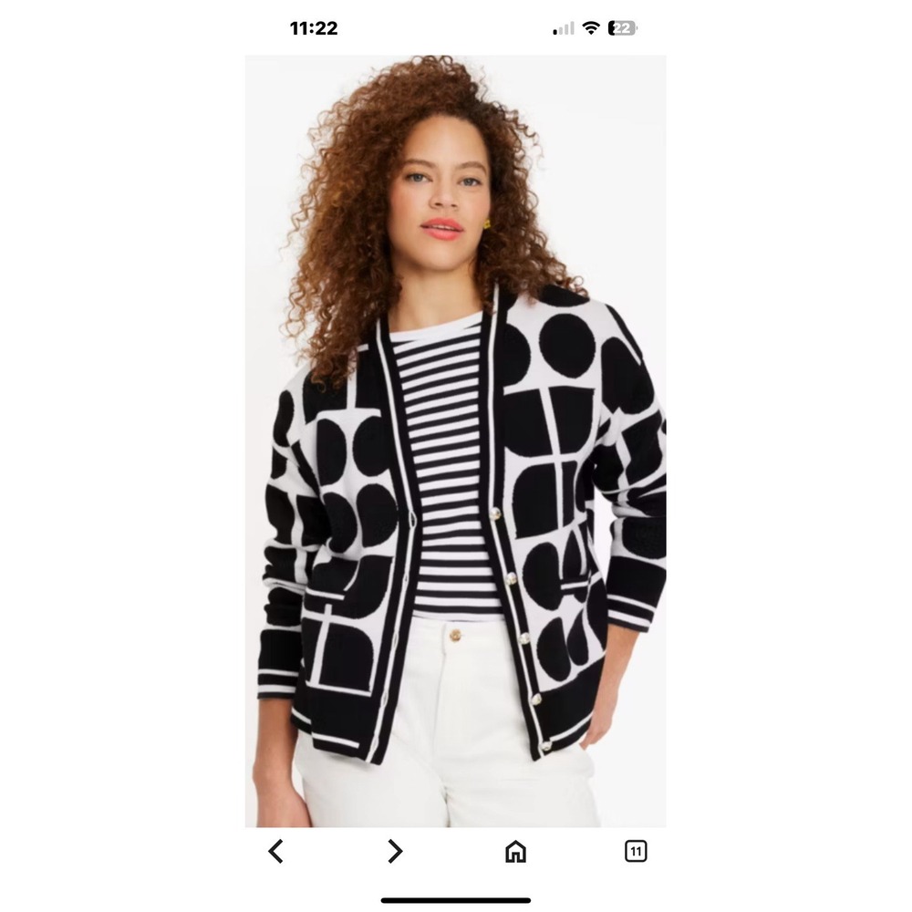 kate spade‎ new york cardigan Sweater 2XL Geometric Design